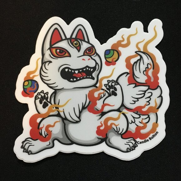 5/$25 Retro Kitsune and Floating Eyeballs Decal Sticker #4 - Picture 2 of 3